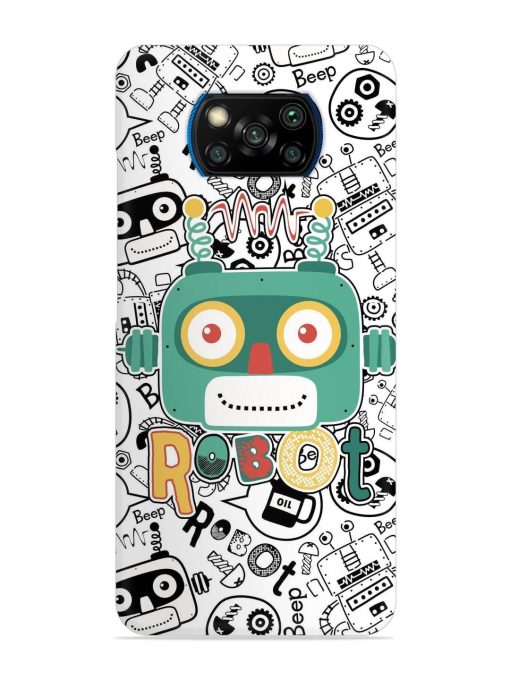 Robot Modern Seamless Pattern Snap Case for Poco X3 Pro Zapvi