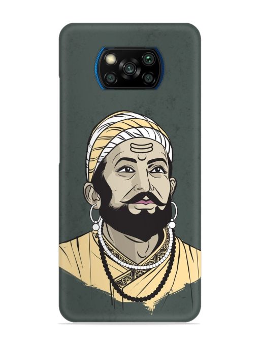 Shivaji Maharaj Vector Art Snap Case for Poco X3 Pro