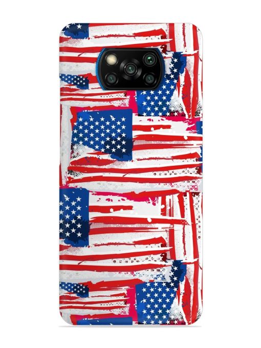 Usa Flag Seamless Snap Case for Poco X3 Pro Zapvi