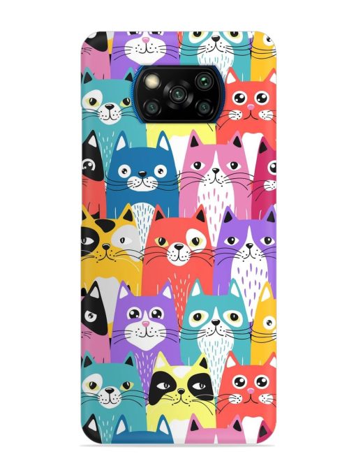 Funny Cartoon Cats Snap Case for Poco X3 Pro Zapvi