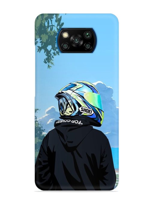 Rider With Helmet Snap Case for Poco X3 Pro