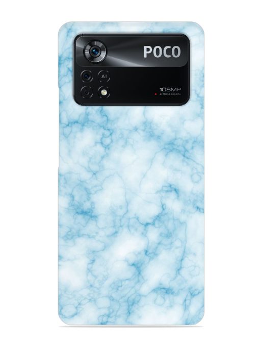 Blue White Natural Marble Snap Case for Poco X4 Pro (5G) Zapvi