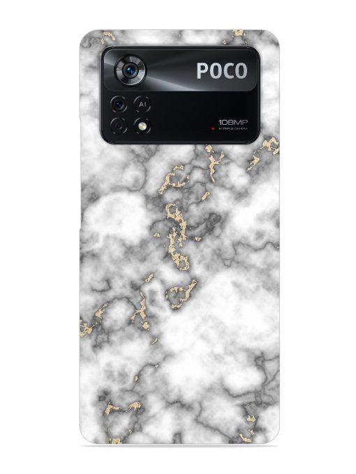 Gray And Gold Marble Snap Case for Poco X4 Pro (5G) Zapvi