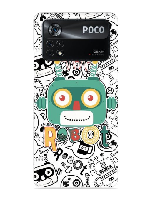 Robot Modern Seamless Pattern Snap Case for Poco X4 Pro (5G) Zapvi