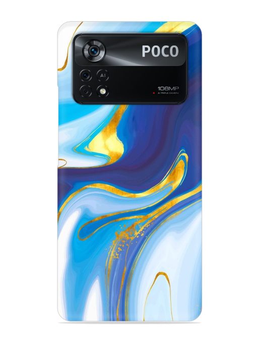 Watercolor Background With Golden Foil Snap Case for Poco X4 Pro (5G) Zapvi