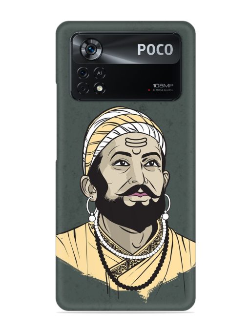 Shivaji Maharaj Vector Art Snap Case for Poco X4 Pro (5G) Zapvi