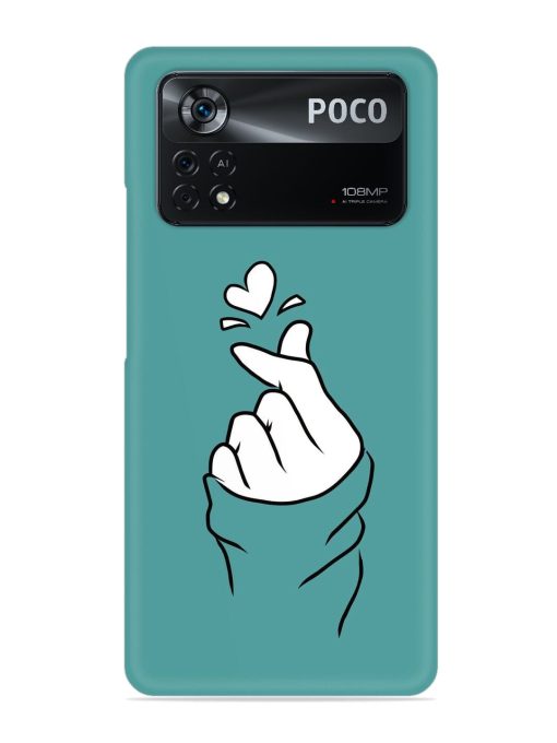 Korean Heart Sign Art Snap Case for Poco X4 Pro (5G) Zapvi