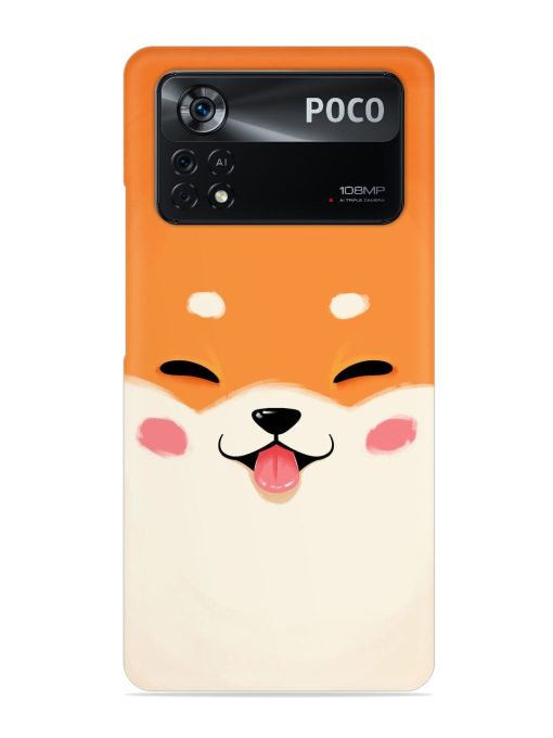 Cute Dog Face Vector Snap Case for Poco X4 Pro (5G)