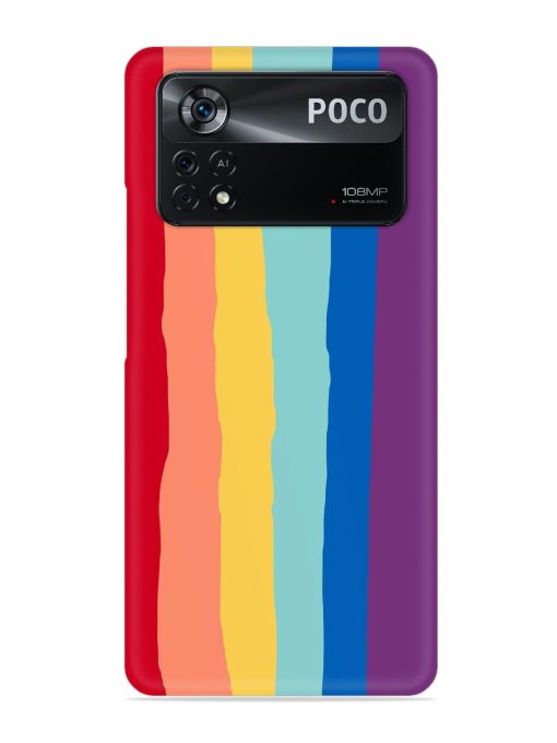 Rainbow Genuine Liquid Snap Case for Poco X4 Pro (5G) Zapvi