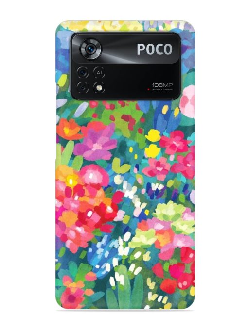 Watercolor Flower Art Snap Case for Poco X4 Pro (5G) Zapvi