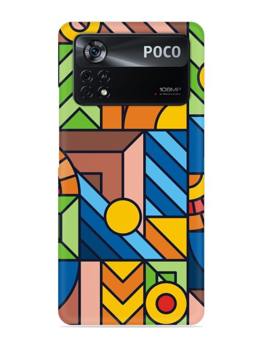 Colorful Geometric Snap Case for Poco X4 Pro (5G) Zapvi