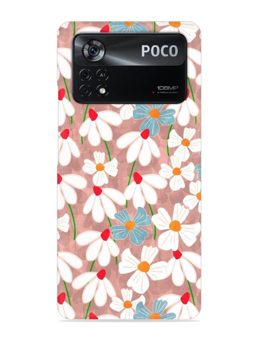 Abstract Petal Flowers Snap Case for Poco X4 Pro (5G) Zapvi