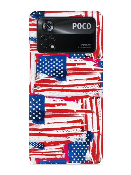 Usa Flag Seamless Snap Case for Poco X4 Pro (5G) Zapvi