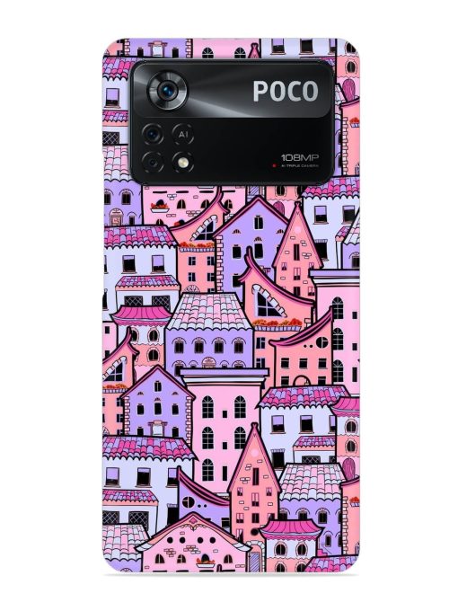 Seamless Pattern Houses Snap Case for Poco X4 Pro (5G)