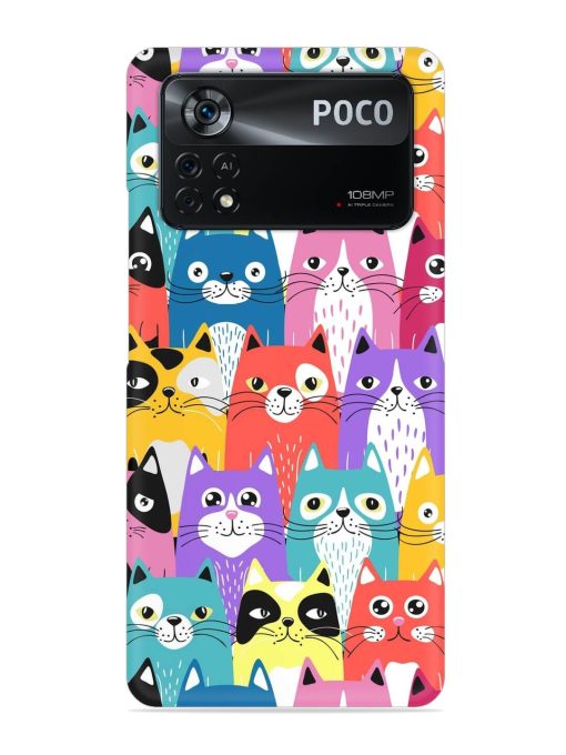 Funny Cartoon Cats Snap Case for Poco X4 Pro (5G) Zapvi