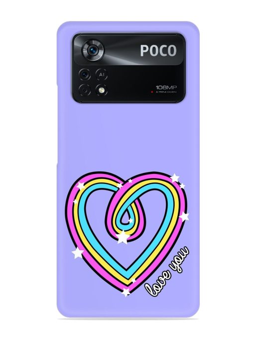 Colorful Rainbow Heart Snap Case for Poco X4 Pro (5G)