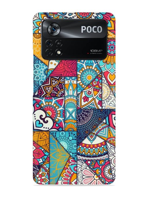 Patchwork Pattern Vintage Snap Case for Poco X4 Pro (5G) Zapvi