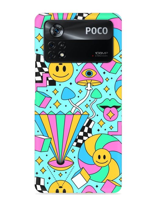 Trippy Rainbow 60S Snap Case for Poco X4 Pro (5G) Zapvi