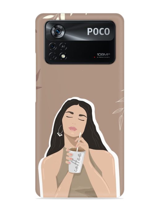 Girl With Coffee Snap Case for Poco X4 Pro (5G) Zapvi