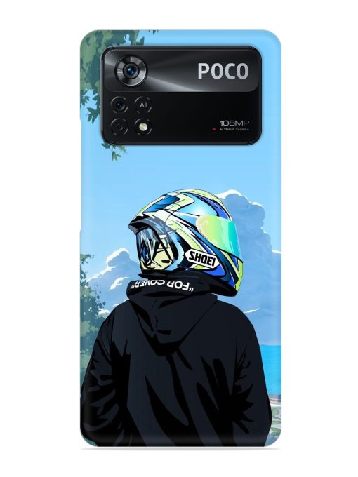 Rider With Helmet Snap Case for Poco X4 Pro (5G)