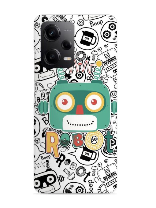 Robot Modern Seamless Pattern Snap Case for Poco X5 (5G) Zapvi