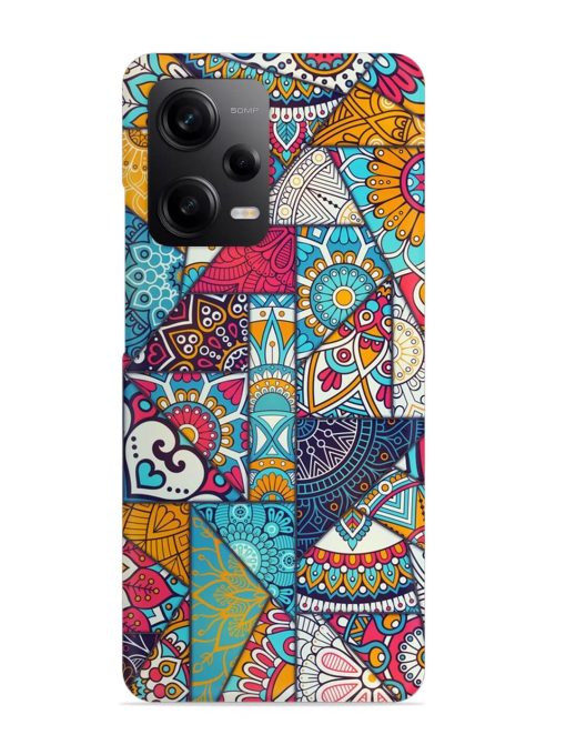 Patchwork Pattern Vintage Snap Case for Poco X5 (5G) Zapvi