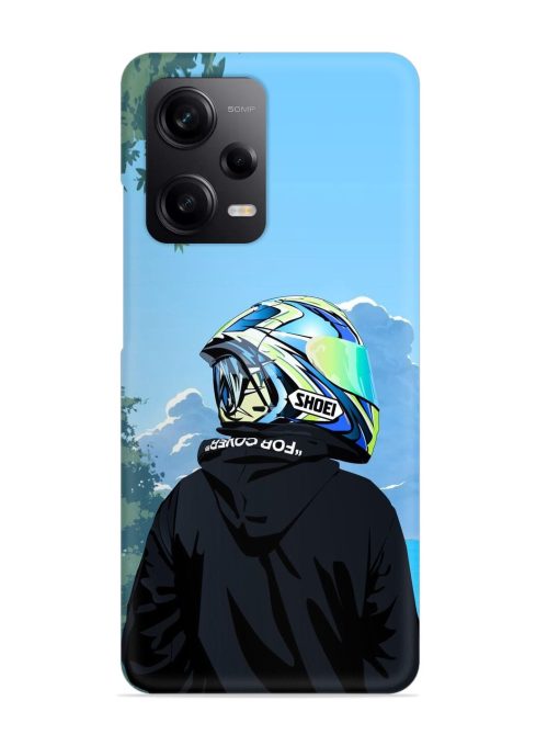 Rider With Helmet Snap Case for Poco X5 (5G) Zapvi