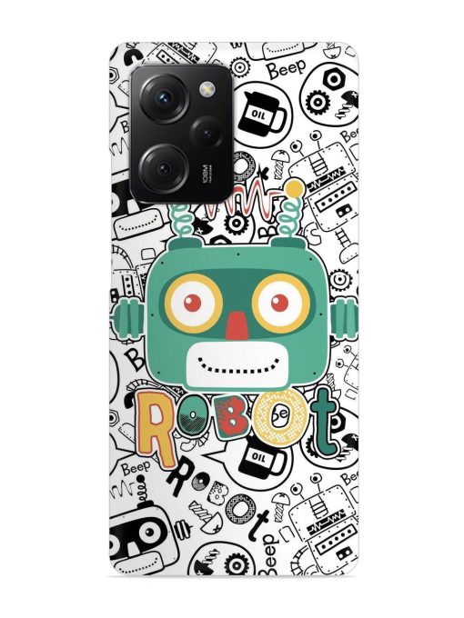 Robot Modern Seamless Pattern Snap Case for Poco X5 Pro (5G) Zapvi