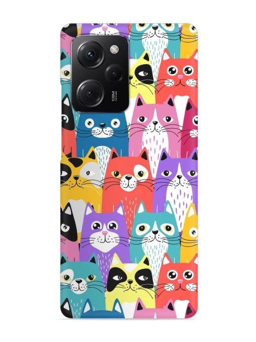 Funny Cartoon Cats Snap Case for Poco X5 Pro (5G) Zapvi