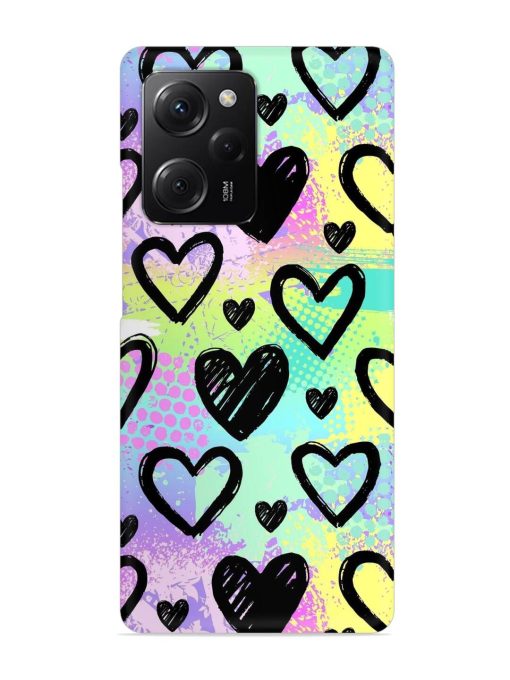 Bright Pattern Hearts Snap Case for Poco X5 Pro (5G) Zapvi