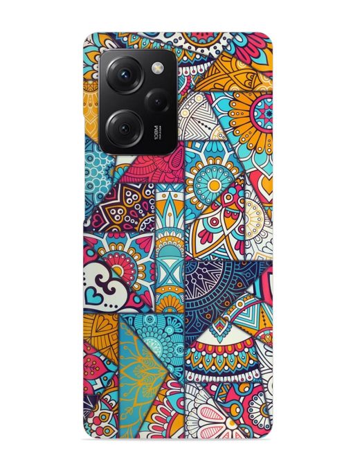 Patchwork Pattern Vintage Snap Case for Poco X5 Pro (5G) Zapvi