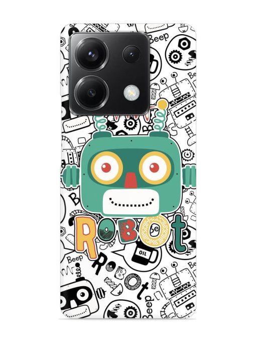 Robot Modern Seamless Pattern Snap Case for Poco X6 (5G) Zapvi