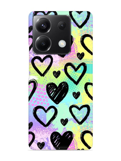 Bright Pattern Hearts Snap Case for Poco X6 (5G) Zapvi