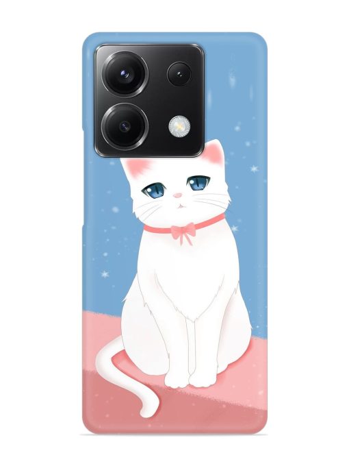 Cute White Cat Snap Case for Poco X6 (5G) Zapvi