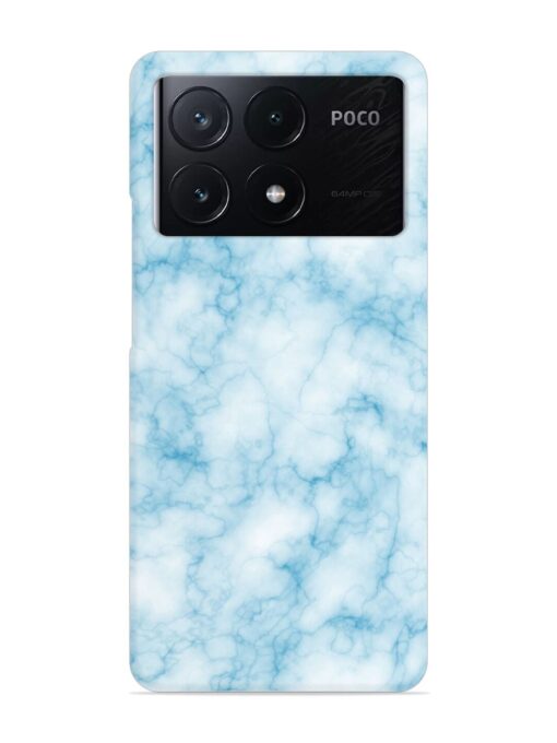 Blue White Natural Marble Snap Case for Poco X6 Pro (5G)