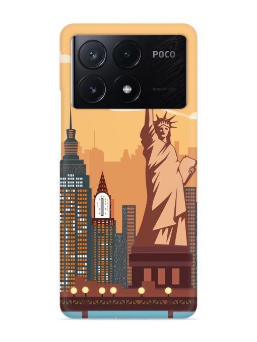 New York Statue Of Liberty Architectural Scenery Snap Case for Poco X6 Pro (5G) Zapvi