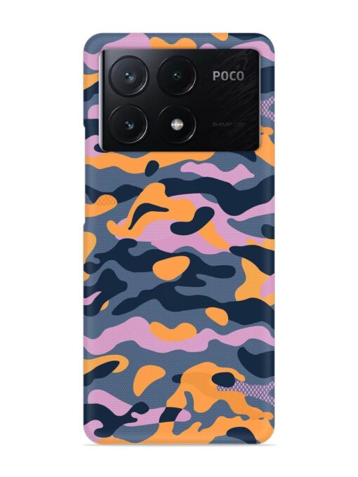 Camouflage Army Military English Orange Art Snap Case for Poco X6 Pro (5G) Zapvi