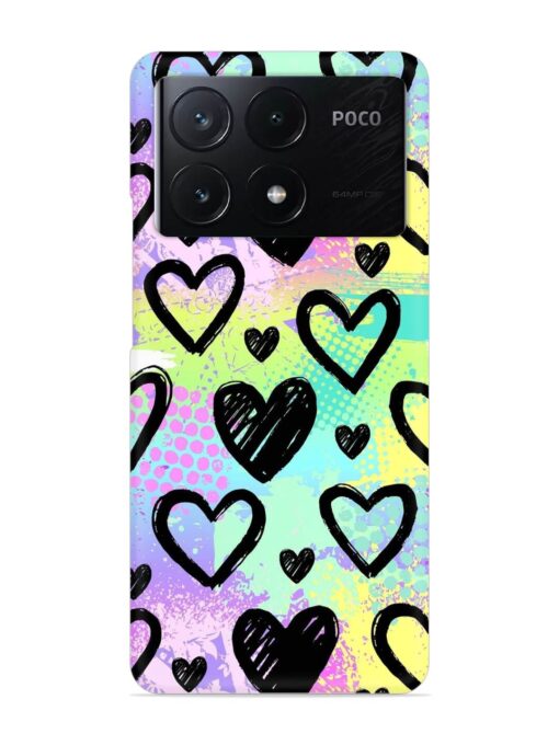 Bright Pattern Hearts Snap Case for Poco X6 Pro (5G) Zapvi