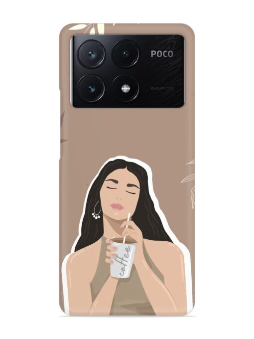 Girl With Coffee Snap Case for Poco X6 Pro (5G) Zapvi