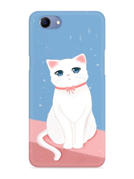 Cute White Cat Snap Case for Realme 1