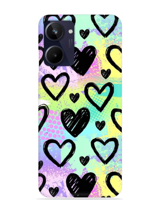 Bright Pattern Hearts Snap Case for Realme 10 Zapvi