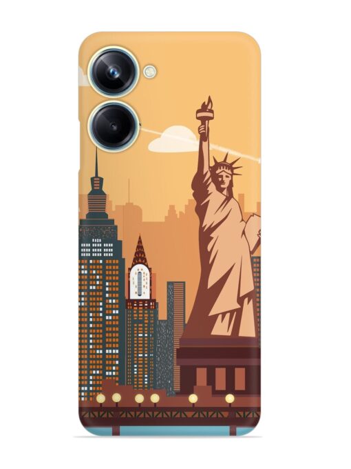 New York Statue Of Liberty Architectural Scenery Snap Case for Realme 10 Pro (5G) Zapvi