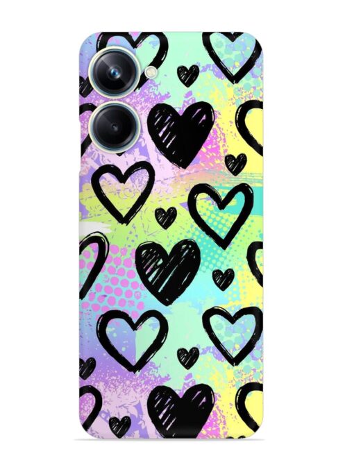 Bright Pattern Hearts Snap Case for Realme 10 Pro (5G)