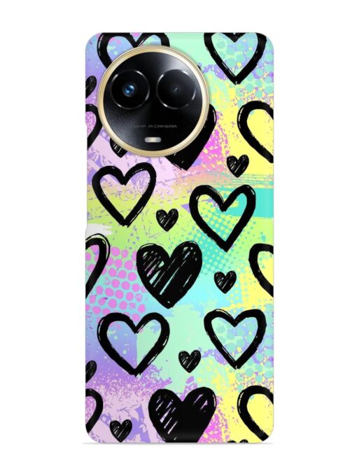 Bright Pattern Hearts Snap Case for Realme 11 (5G)