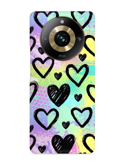 Bright Pattern Hearts Snap Case for Realme 11 Pro (5G) Zapvi