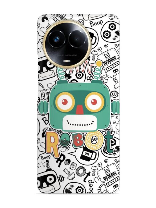 Robot Modern Seamless Pattern Snap Case for Realme 11X (5G) Zapvi