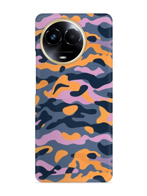 Camouflage Army Military English Orange Art Snap Case for Realme 11X (5G) Zapvi