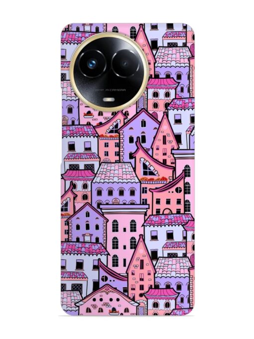 Seamless Pattern Houses Snap Case for Realme 11X (5G) Zapvi