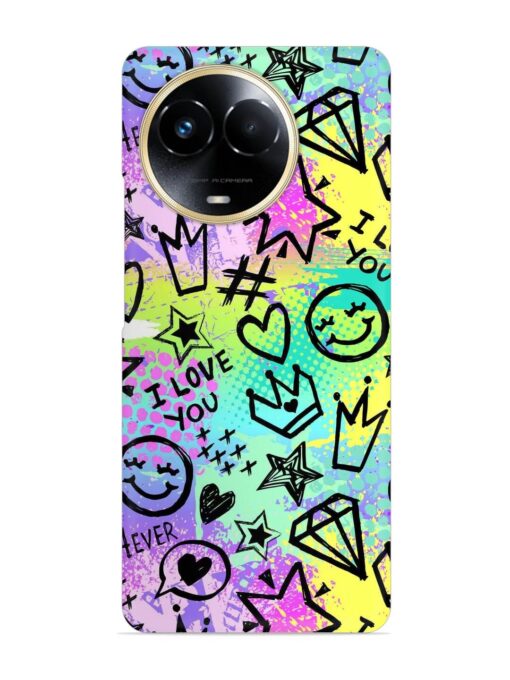 Bright Seamless Pattern Snap Case for Realme 11X (5G)