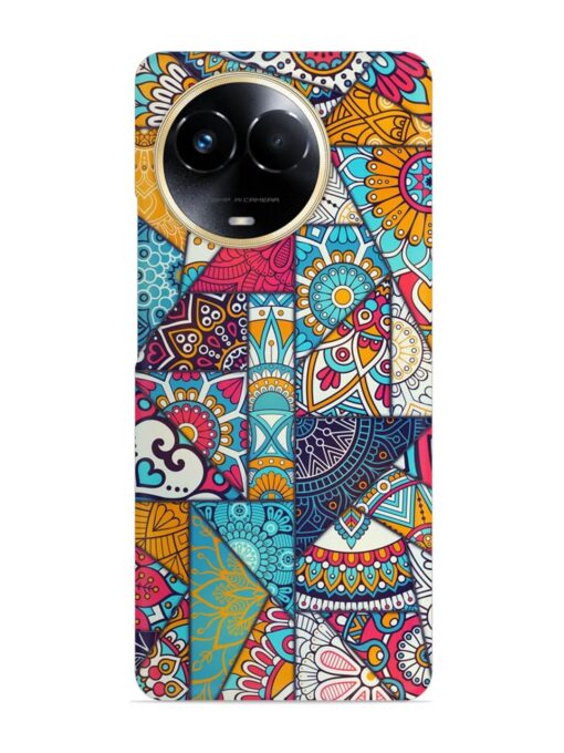 Patchwork Pattern Vintage Snap Case for Realme 11X (5G)